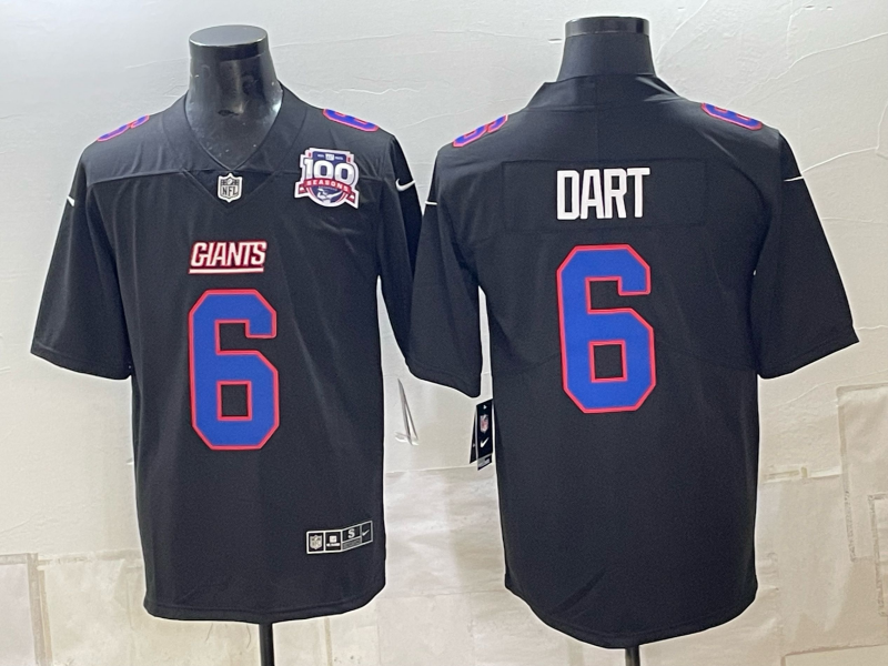 Men New York Giants #6 Dart black Nike 2026 NFL Game Jersey 1006001